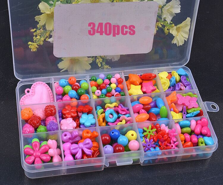 Kids DIY Bead Kit - Acrylic Plastic Spacer Charms - Necklace Bracelet Jewelry Making Toy for Girls 5-13 Years: 15 grid 12