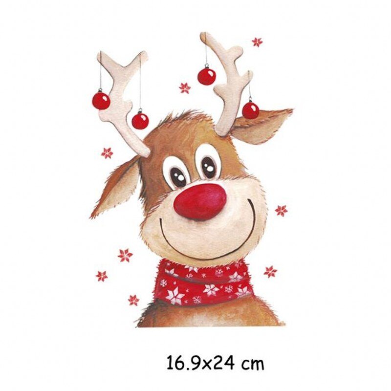 Leuke kerst strijkpatches, wasbare diy accessoire voor kleding, warmteoverdracht t-shirt thermische stickers: 6