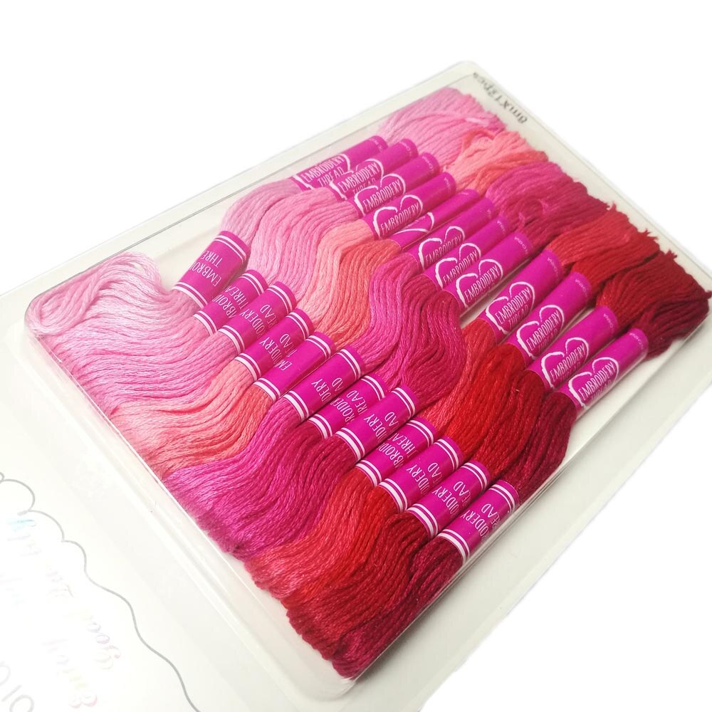 8/12 skeins Mr.hu Embroidery Thread Floss Anchor Similar DMC Cross Stitch Cotton Threads Hand DIY Sewing Craft Thread TH00051: red 12 skein