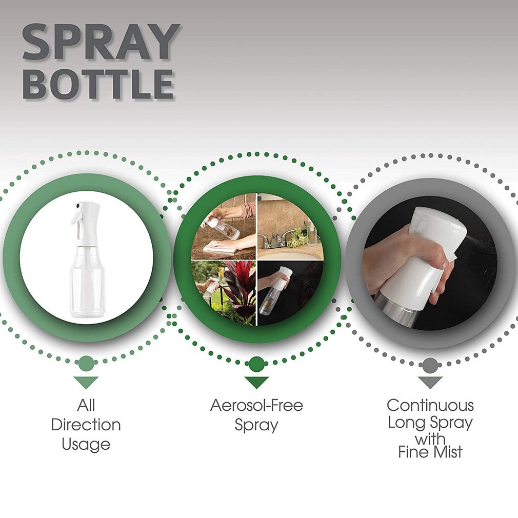300ml Ergonomic And Portable High Pressure Spray Bottle Super Fine Continuous Water Spray Bottle