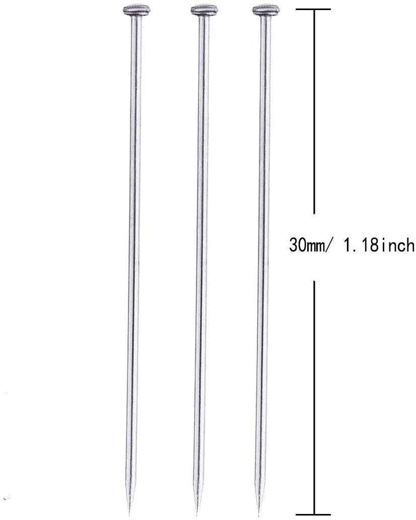 1000 Stks/doos Zilver Rechte Pins 30Mm Rvs Naaien Fijn Satijn Pin Voor Diy Patchwork Kleding Maken Naaien Gereedschap