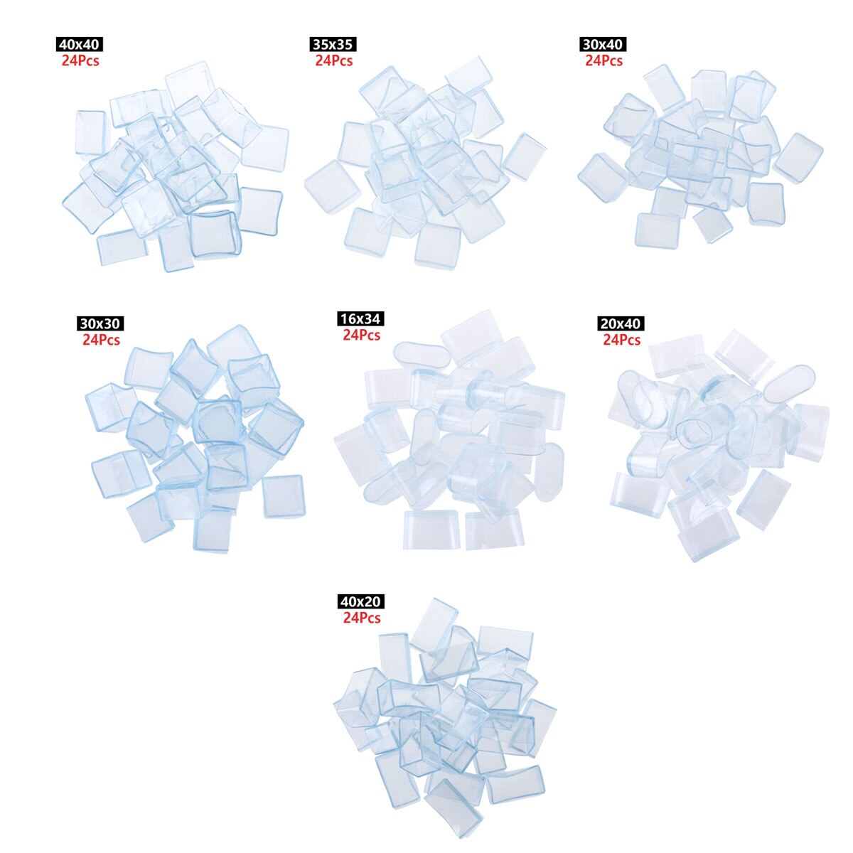 Flyshop Stoel been vloerbeschermers, zwarte PVC vierkante stoel been caps, meubels voeten covers voor hardhouten vloer, 8 Stks, 80 x 80 mm, 3-1/8 inch x 3-1/8 inch