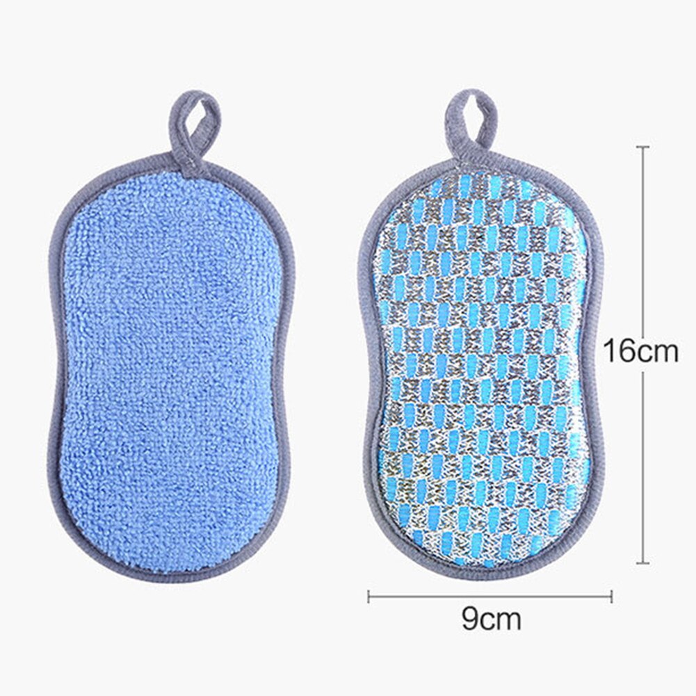 5Pcs Household Kitchen Cleaning Pad Dish Washing Cloth Sponge Scourer Brush 2 sided magic scrubbing bowl cloth kitchen cleaning