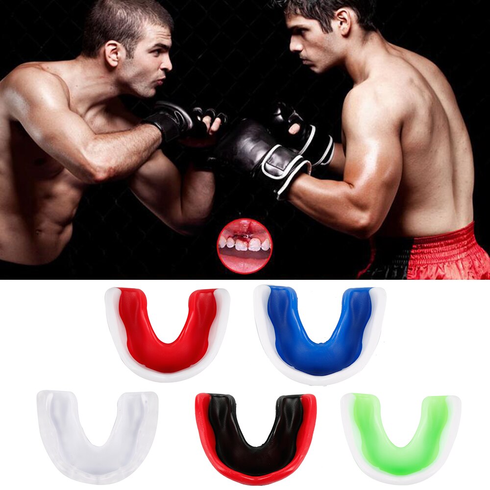 1Pcs Campagne Beschermende Mond Boksen Bretels Met Doos Tanden Protector Tand Brace Bescherming Basketbal Rugby Karate Tand Guard
