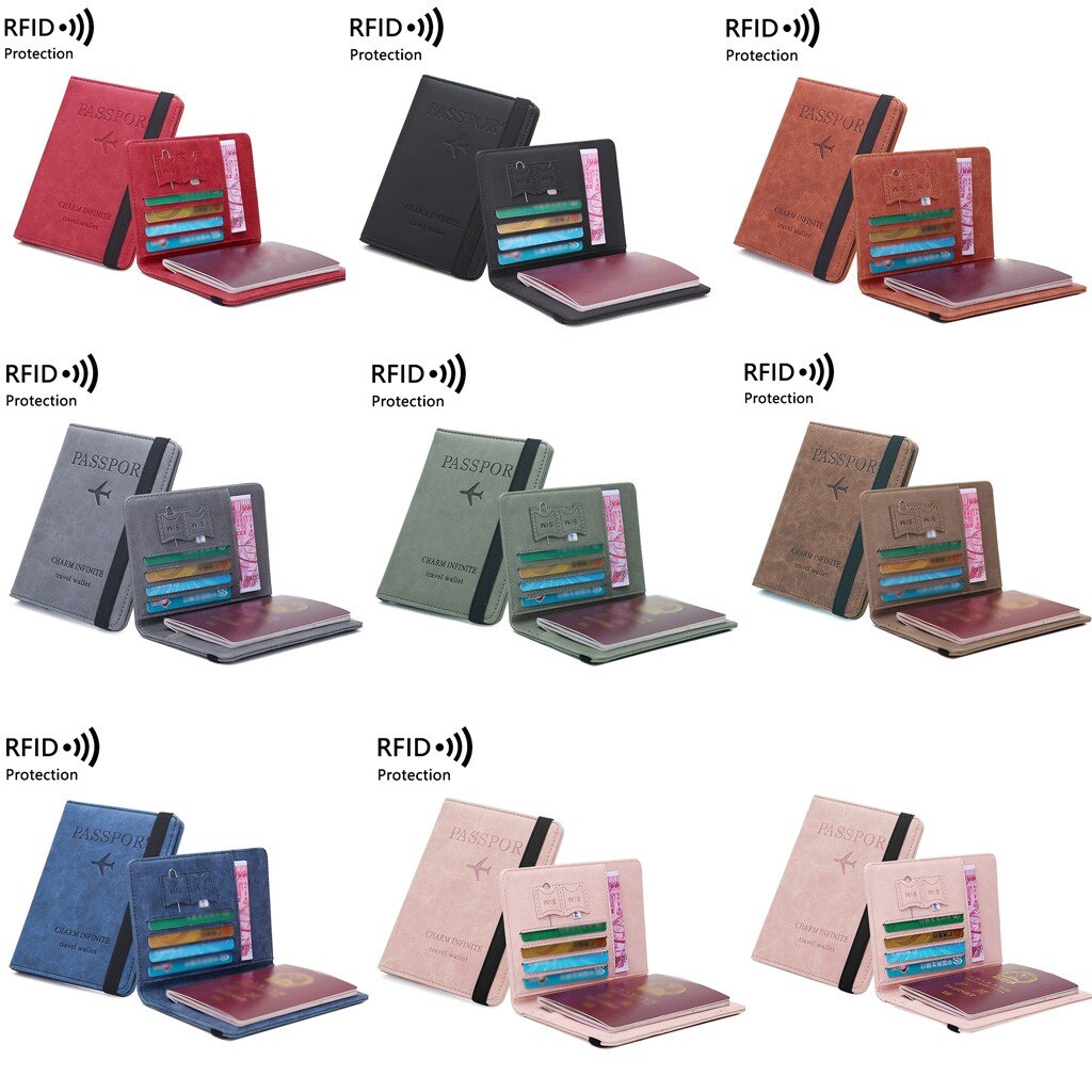 Pu Leather Function Card Case Business Card Holder Men Women Credit Passport Card Bag Id Passport Card Wallet Tri-fold