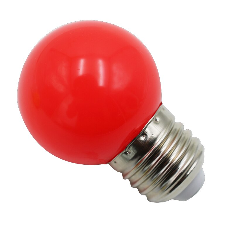 E27 led pærer  - e27 1w pe frostet led globus farverig hvid / rød / grøn / blå / gul lampe 220v -1 stk (rød): Default Title