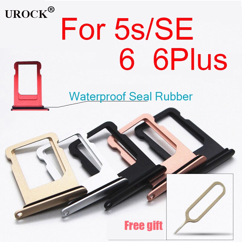 For iPhone 6 6plus Sim Card Tray Micro SD Holder Slot Sim Card Tray for iPhone 5s se with free Open Eject Pin Key