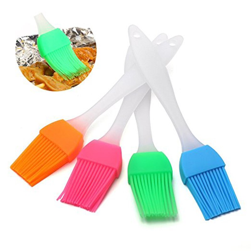 Bbq Accessories 1pc Small Silicone Pastry Brush Baking BBQ Basting Brush Baking Oil Brush Clear Handle Kitchen Tools Cocina Home