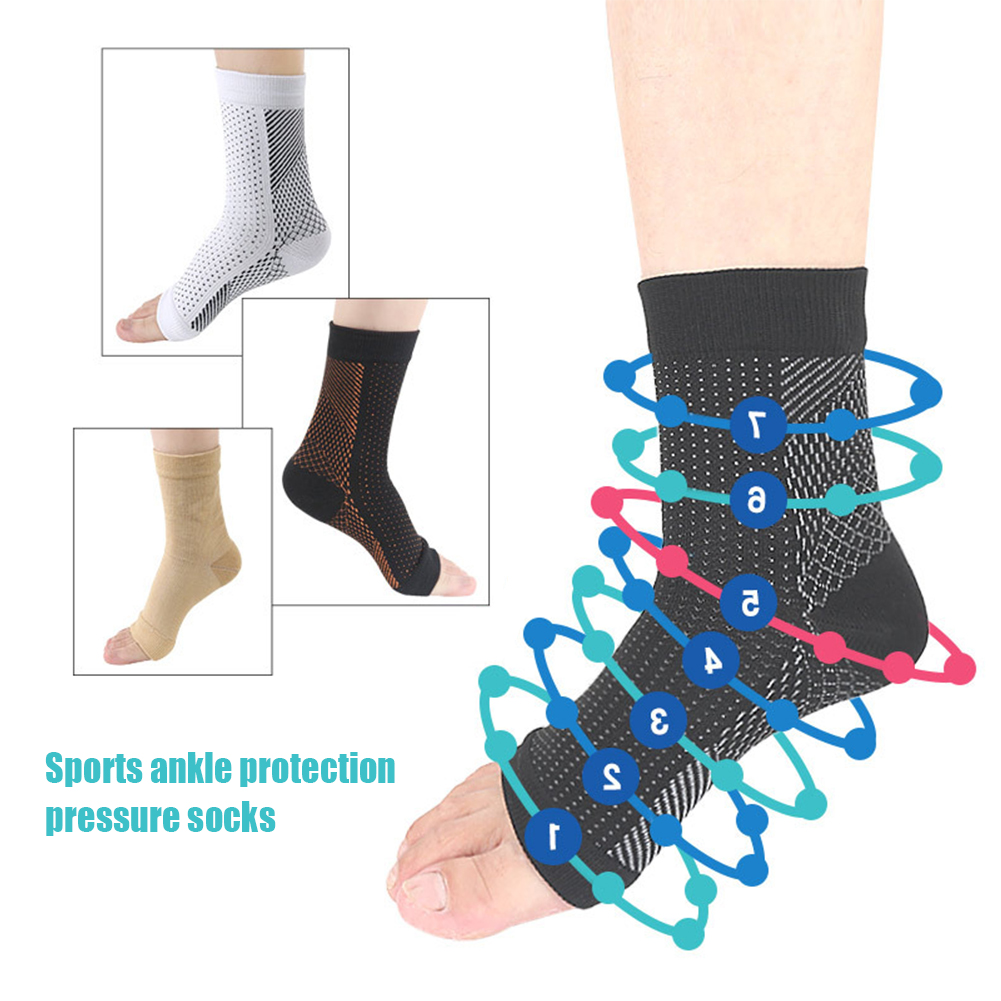1 paar fußengel Anti-ermüdungs-kompressions-fußmanschetten mit knöchelunterstützung, fahrrad-, Basketball- und sportsocken für draussen-aktivitäzehn, herren-knöchelbandage