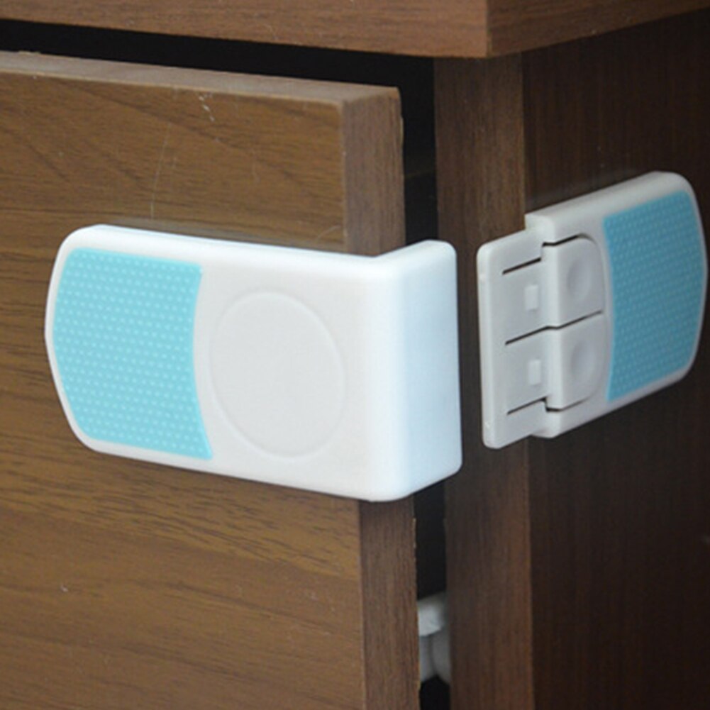 Punch Free Baby Protection Drawers Cabinets Kids Protective Cupboard Right Angle Easy Install Dual Button Safety Lock Childproof