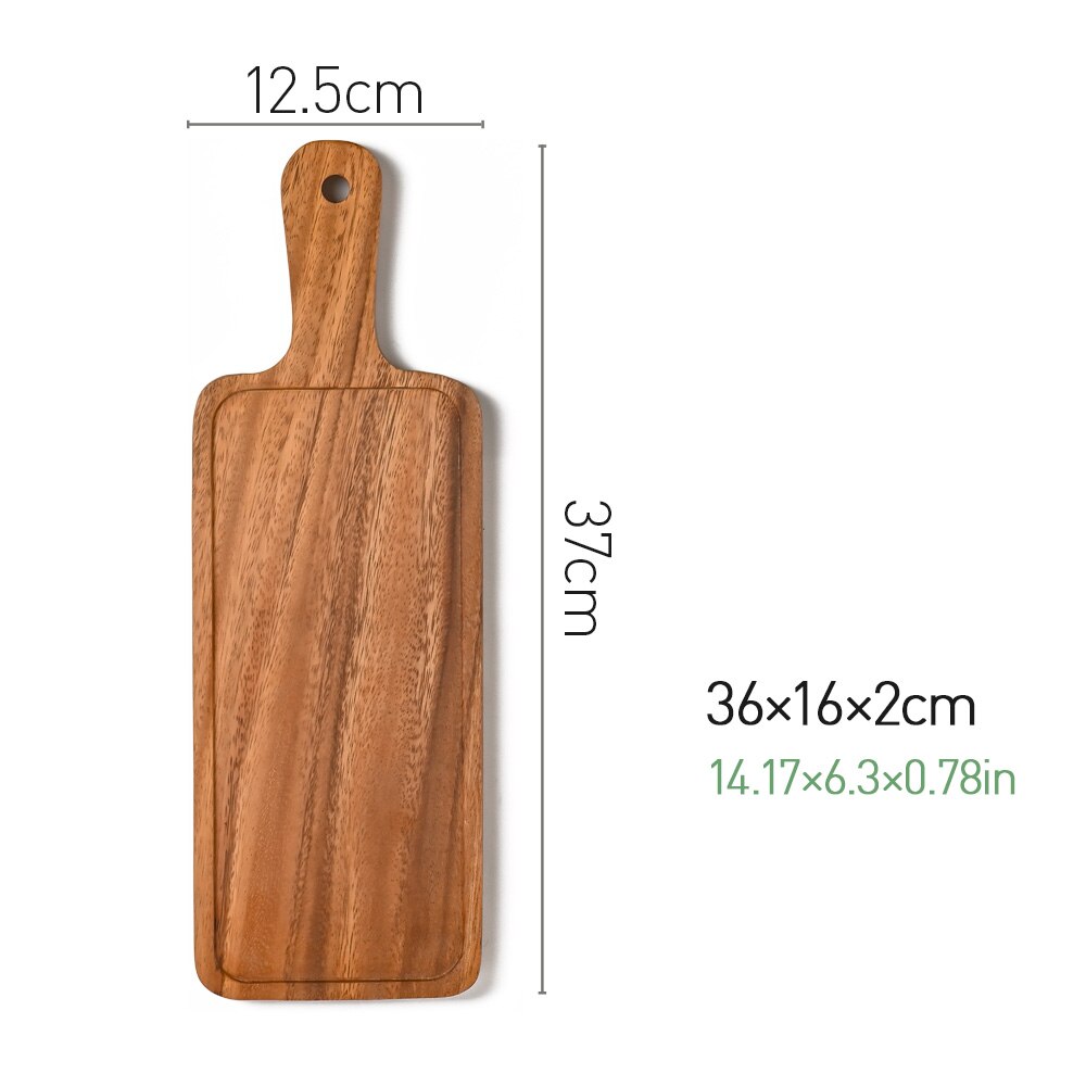 Creatieve Houten Dienblad Massief Hout Diner Plaat Pizza Plaat Vierkante Pizza Lade Acacia Hout Servies: Small plate