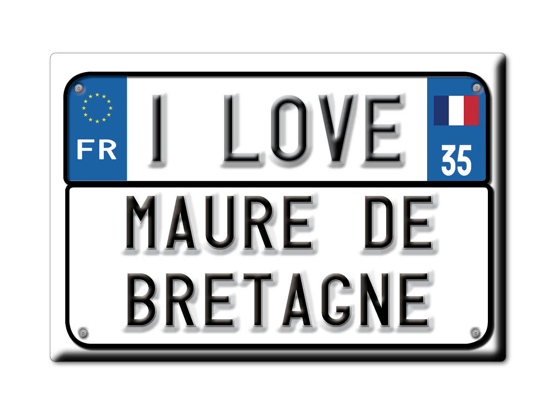 MAURE DE BRETAGNE aimant lodestone AUVERGNE (35) France aimant frigo SOUVENIR j'aime: License plate