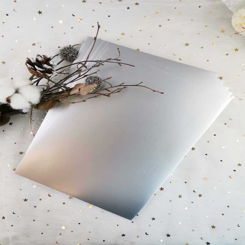 Metallic Card Silver Cardstock Paper Card A4 250gsm Paper DIY Scrapbooking paper pack craft Background pad: 50pcs