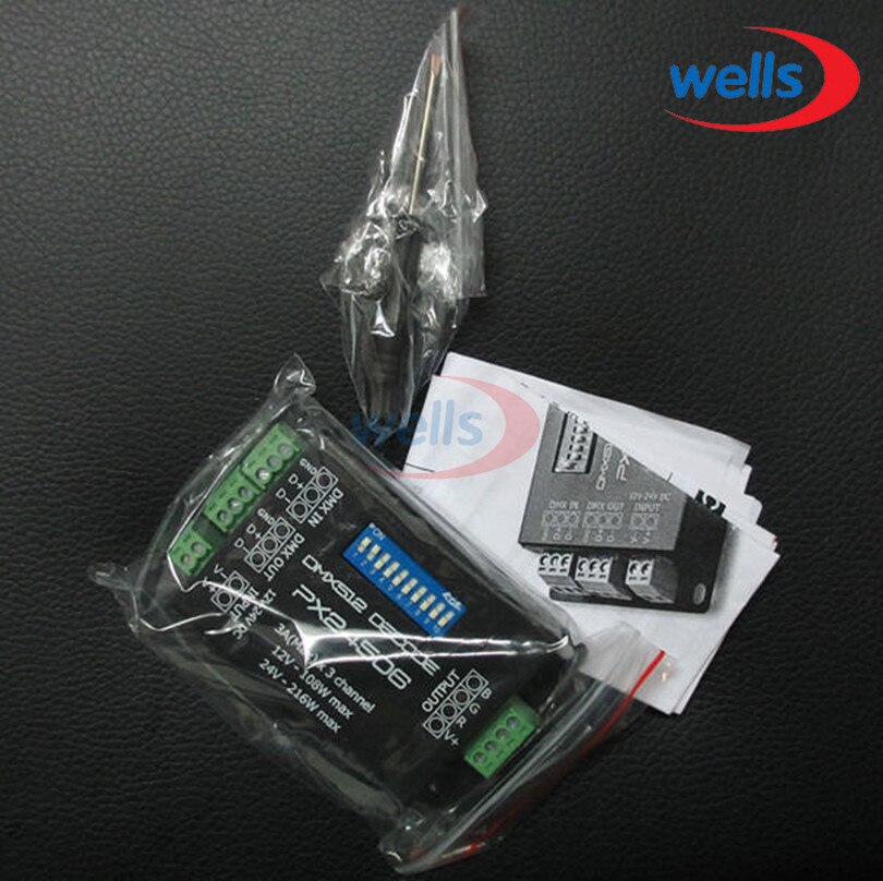 PX24506 DMX 512 Decoder Driver 9A DMX 512 Amplifier 12V 24V led DMX512 controller for RGB LED strip Lights