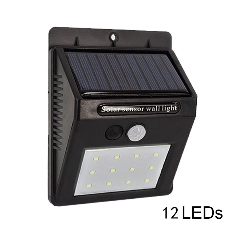 Solar Tuin Licht LED Solar Lamp Motion Sensor Waterdichte Outdoor Verlichting Decoratie Straatverlichting Beveiliging Draadloze Wandlamp: 12LED