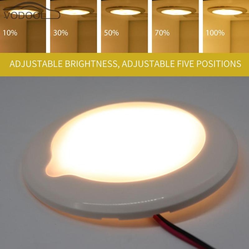 Caravan Accessories Camping Car RV Roof Ceiling Cabin Light IP67 Touch Dimming Boat Caravan Marine Motorhome Interior Lamp