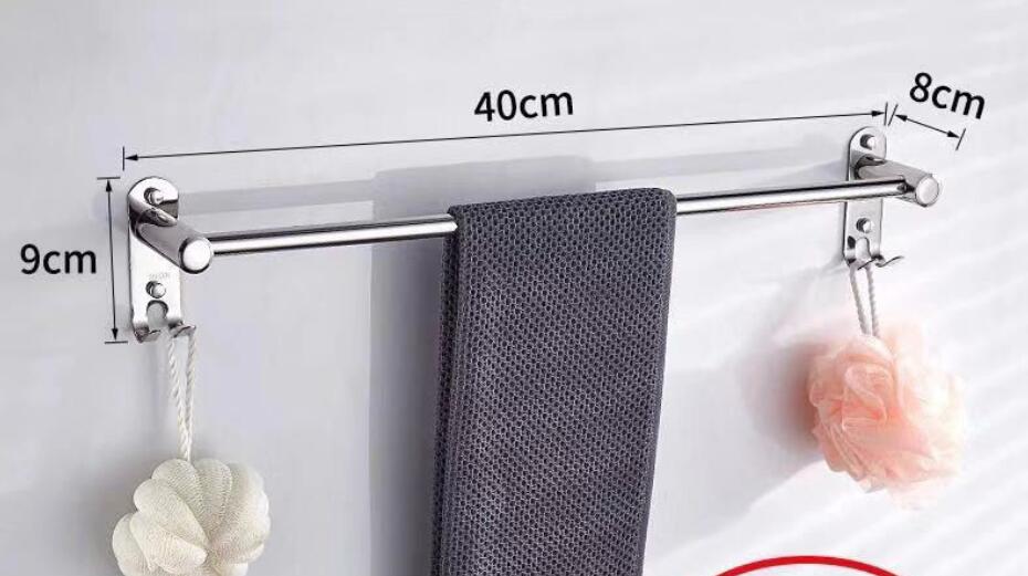 Punch-Gratis Naadloze Handdoekenrek 304 Roestvrij Staal Handdoek Rek Staaf Badkamer Haak Badkamer Plank Badkamer Handdoek Bar g8108: A2