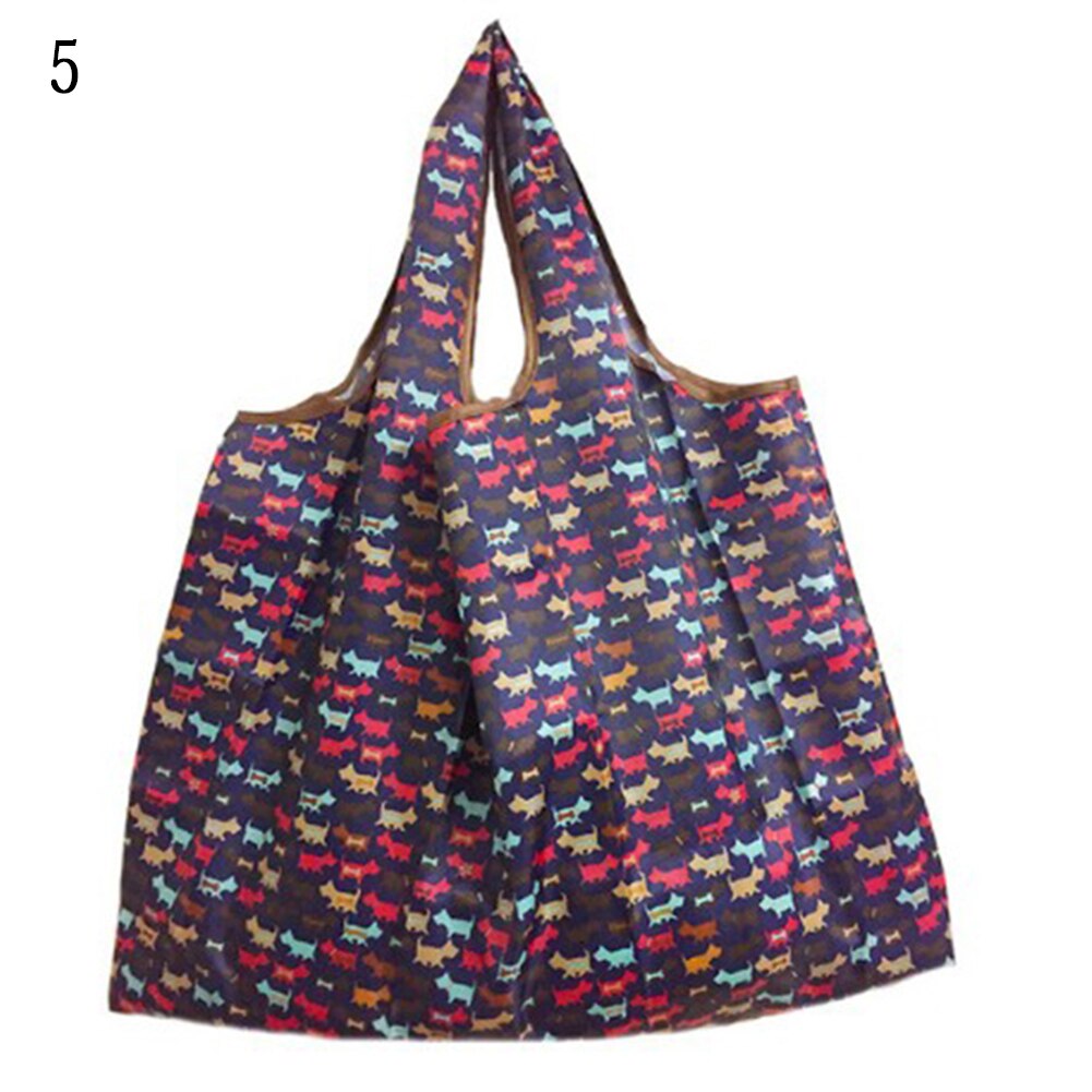 Vrouwen Opvouwbare Boodschappentas Cartoon Bloemen Fruit Groente Herbruikbare Boodschappentas Eco Lady Tote Bag Zak: 5