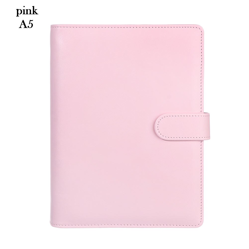 1PC A5 A6 Classic Loose Leaf Ring Binder Notebook Multifunctional Planner Weekly Monthly Diary Notebook Cover School Stationery: A5	pink
