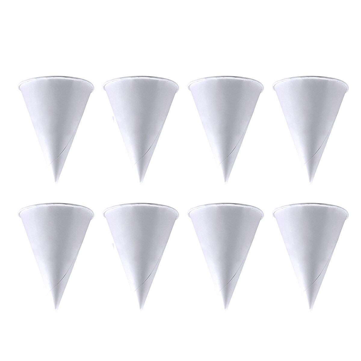 250PCS 3.7oz Disposable Cone Water Cups Paper Funnel Cups Snow Cone Cups - White