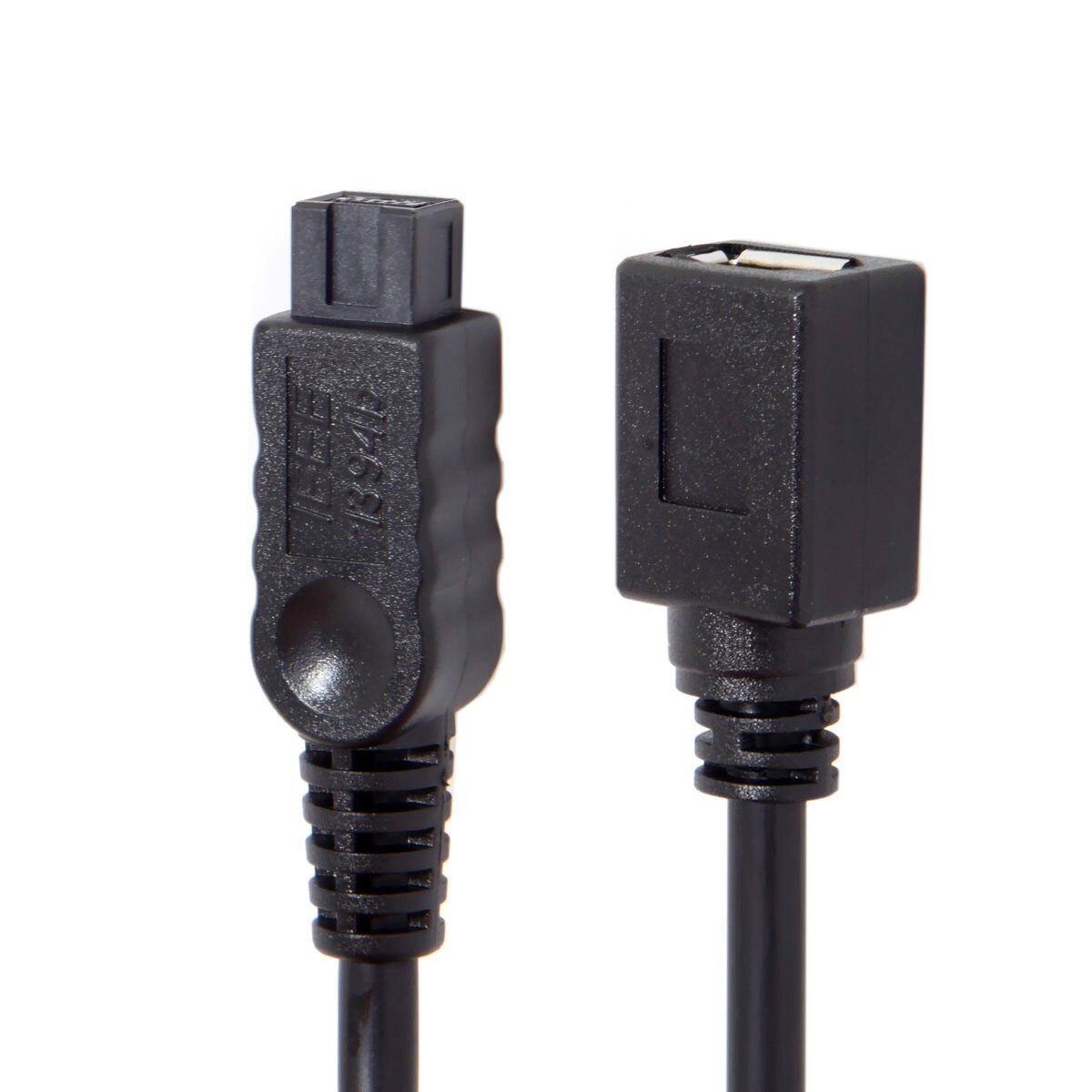 Xiwai Cablecc Black Color IEEE 1394 6PIN Female to 1394b 9PIN male Firewire 400 TO 800 Cable 10cm