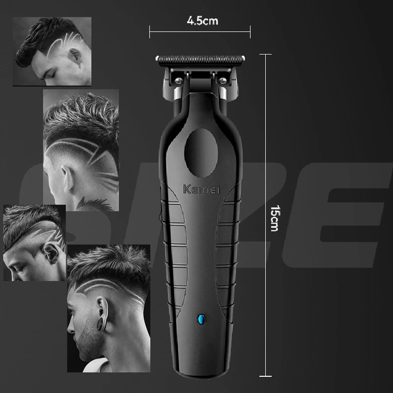 Kemei 2299 recortador de pelo de barbero eléctrico para hombres cortadora de pelo de barba máquina para cortar cabello inalámbrica recargable, 0mm