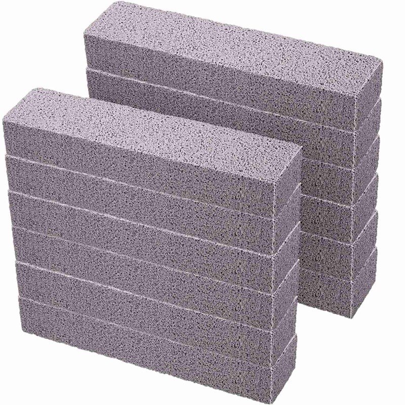 12 piezas de piedras pómez para limpieza de piedra pómez estropajo limpiador en Barra de piedra pómez gris para la eliminación de tazón de baño anillo baño hogar