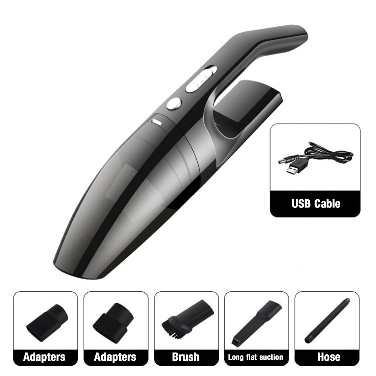 Handheld Wireless Vacuum Cleaner Rechargeable Cyclone Suction Car Vacuum Cleaner Cordless Wet/Dry Auto Portable for Car Home