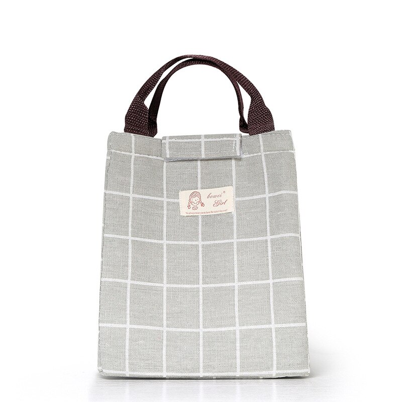 Lattice bolsa de almuerzo estampada refrigerador portátil aislado Picnic Bento Tote viaje fruta bebida alimentos fresco organizador accesorios suministros: 02