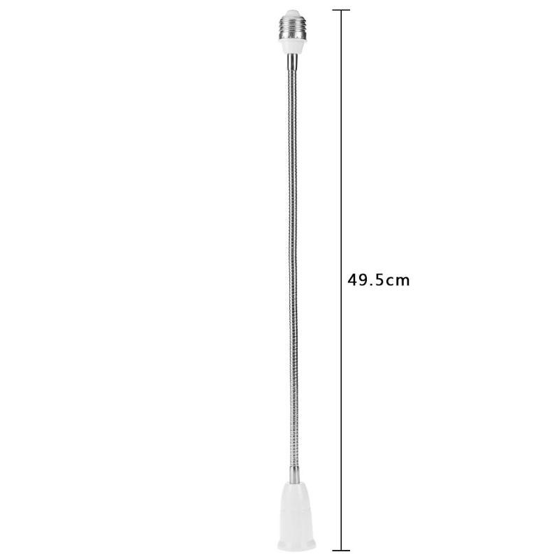 Fleksibel udvid  e27-e27 lampe pære adapter stikforlænger konverter adapter væg lampe sokkel holder inde hjem: 49.5cm