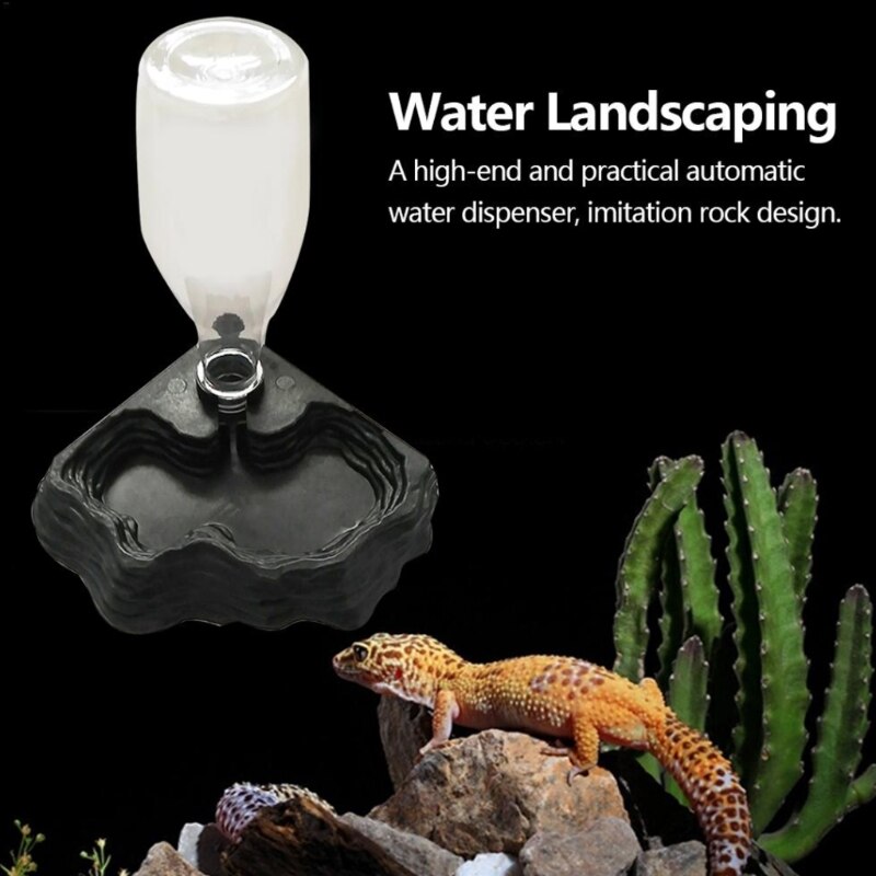 400ML Pet Reptiles Turtles Feeder Water Dispenser Drinking Fountain Dish Bowl Tortoise Lizard Basin Reptile Box Feeding Supplies