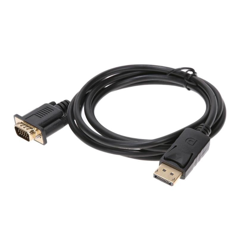 1.8m thunderbolt expositor porto dp para vga adaptador macho conversor cabo suporta para 1920x1200 reduzido blanking resolução de vídeo