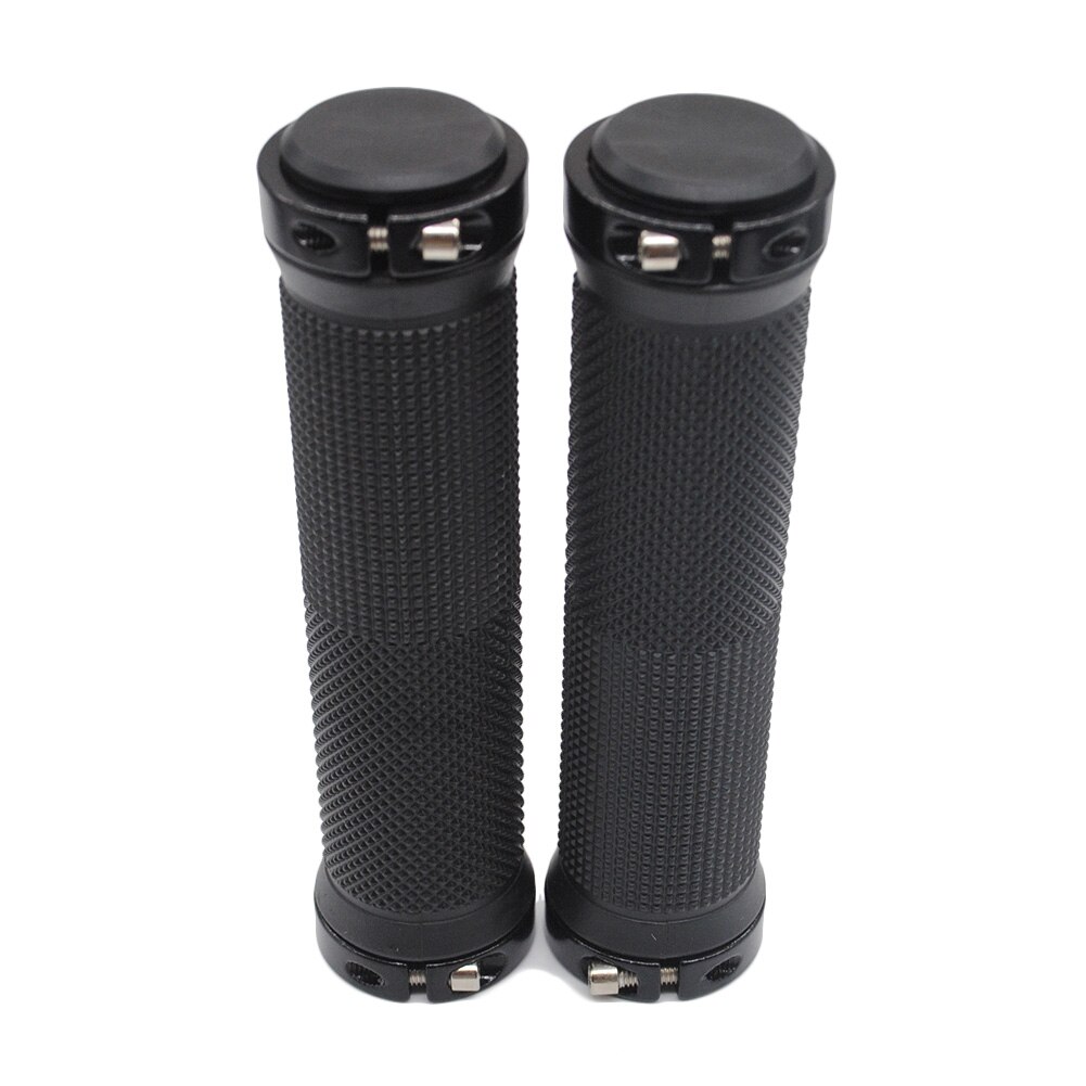 Lock-on Grips Fixed Gear Fixie Grips End knock off Mountain Bike Grips Rubber Lock On Handlebars: black