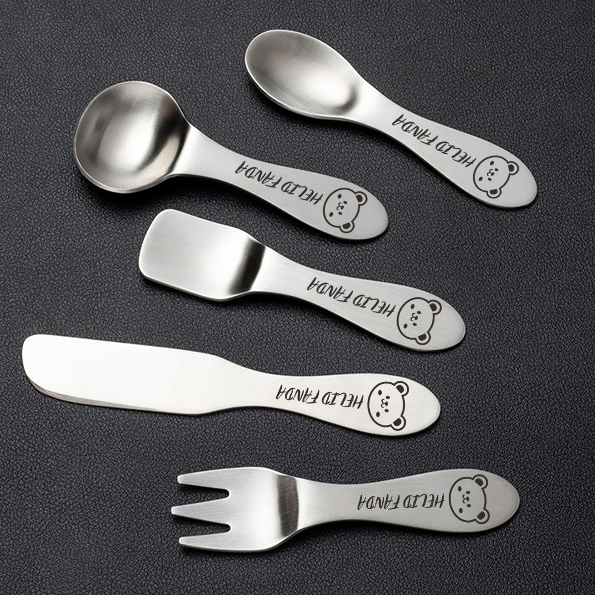 WORTHBUY 304 roestvrij staal servies set voor kind mini ijs dessert lepel vorkmes keuken servies kinderbestek bestek