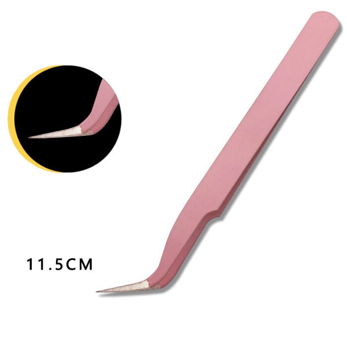 Cute Pink Color Jewelry Making Tool Kits Round Nose Plier Side Tweezers Mix Needle Spoon Tool DIY Jewelry Making: 1pc Tweezer