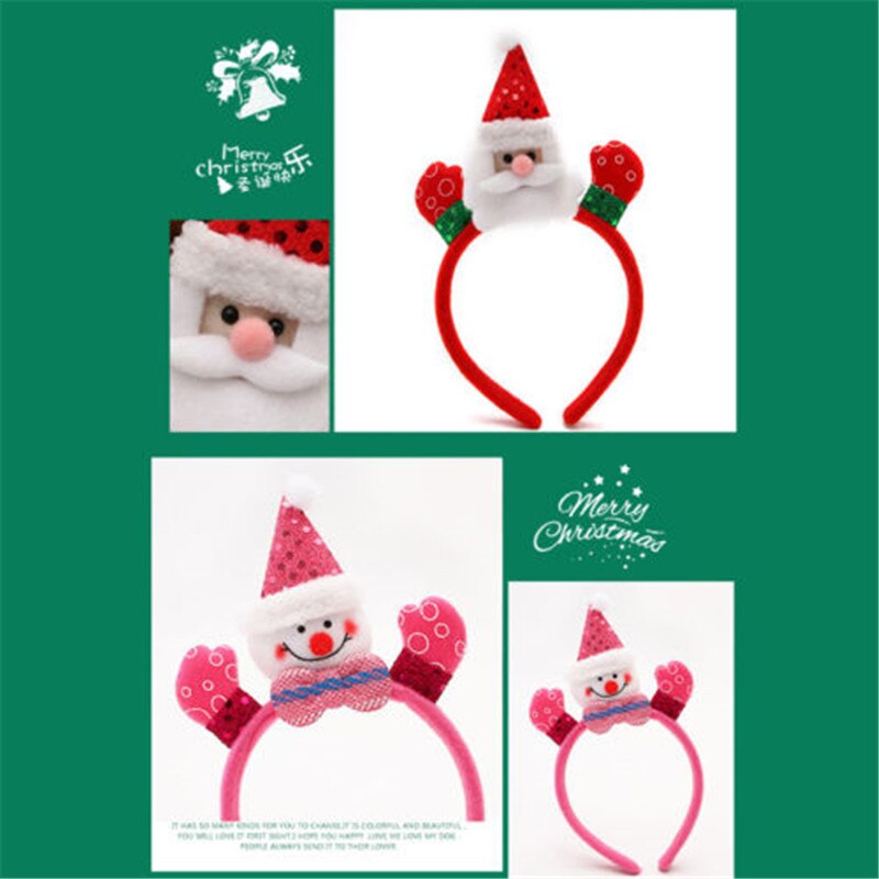 Diademas LED de Navidad para niños , diadema para el pelo de Año , Papá Noel, ciervo, muñeco de nieve, oso, 4 estilos, diadema de Navidad, decoración, novedosos