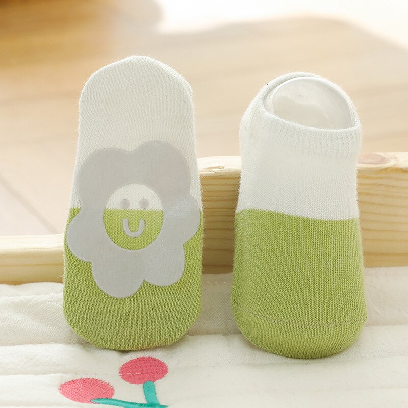 Calzini da pavimento antiscivolo traspiranti Warmom calzini da ragazzo per bambina calzini per bambini da interno calzini in cotone Color caramella calzini da sole: Light Gray Flower / for 1-3year