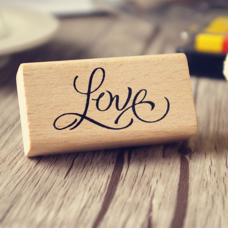 XINAHER Arts font "love" "Love you"wooden stamps diy Hand made decal stamps for scrapbooking Photo Album Craft
