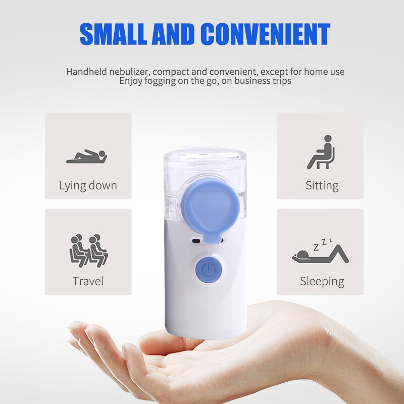 Nebulizador portátil para adultos y niños, Mini máquina atomizadora ultrasónica de mano para el hogar, Humidificador ultrasónico de mano para cuidado de la salud