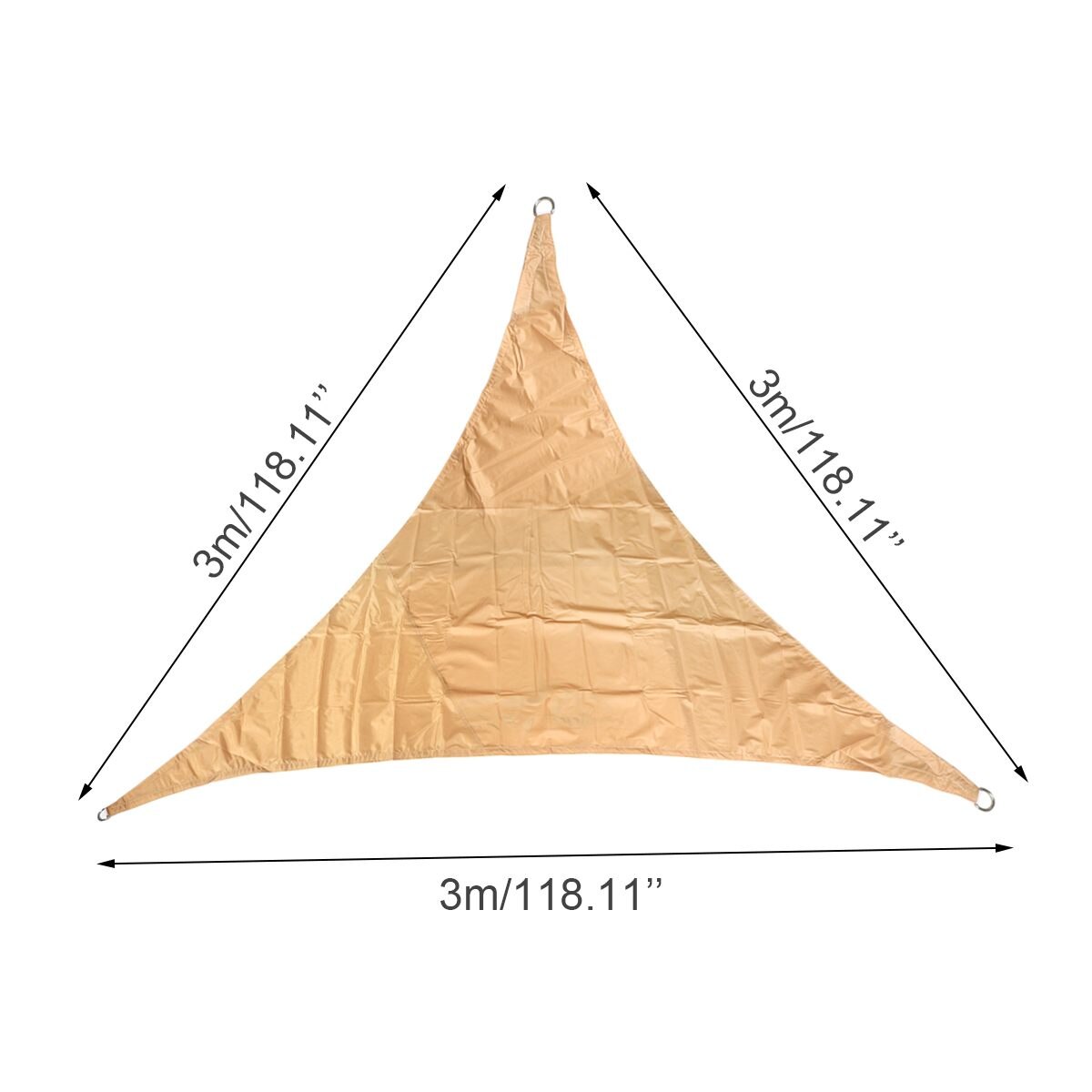 Tente d'ombrage solaire triangulaire étanche de 2/3M, auvent de cour pour 98% bloc UV, abri solaire pour installations et activités de plein air