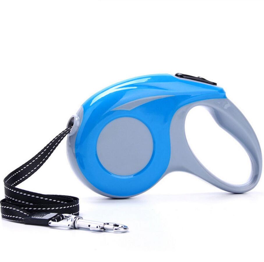 Reflecterende hondenriem nylon lint intrekbaar voor het uitlaten van kleine middelgrote grote hondenrassen automatisch uitschuifbare hondenriemen: Blauw / 3m binnen 11kg huisdieren