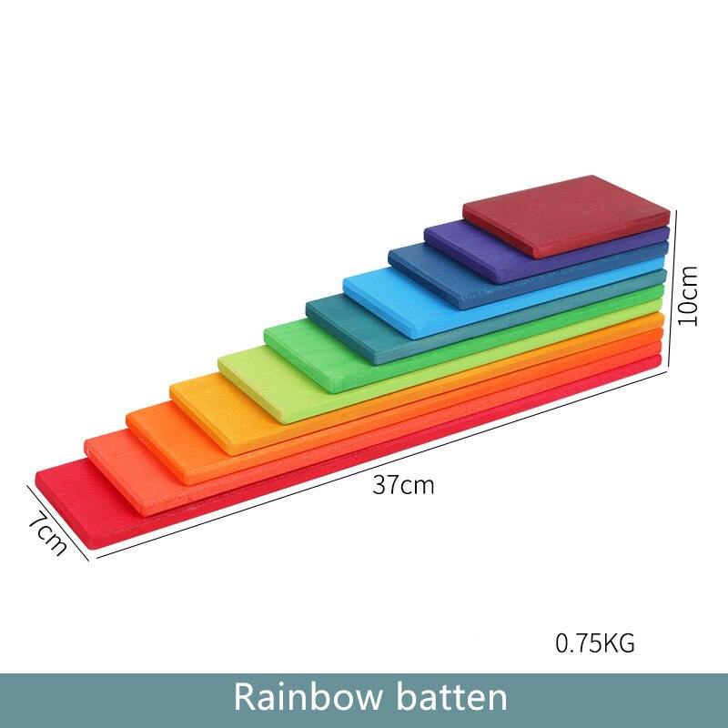 Baby Spielzeug 12Pcs Regenbogen Blöcke Kinder Große Kreative Regenbogen Bausteine Holz Spielzeug für kinder Montessori Pädagogisches Spielzeug