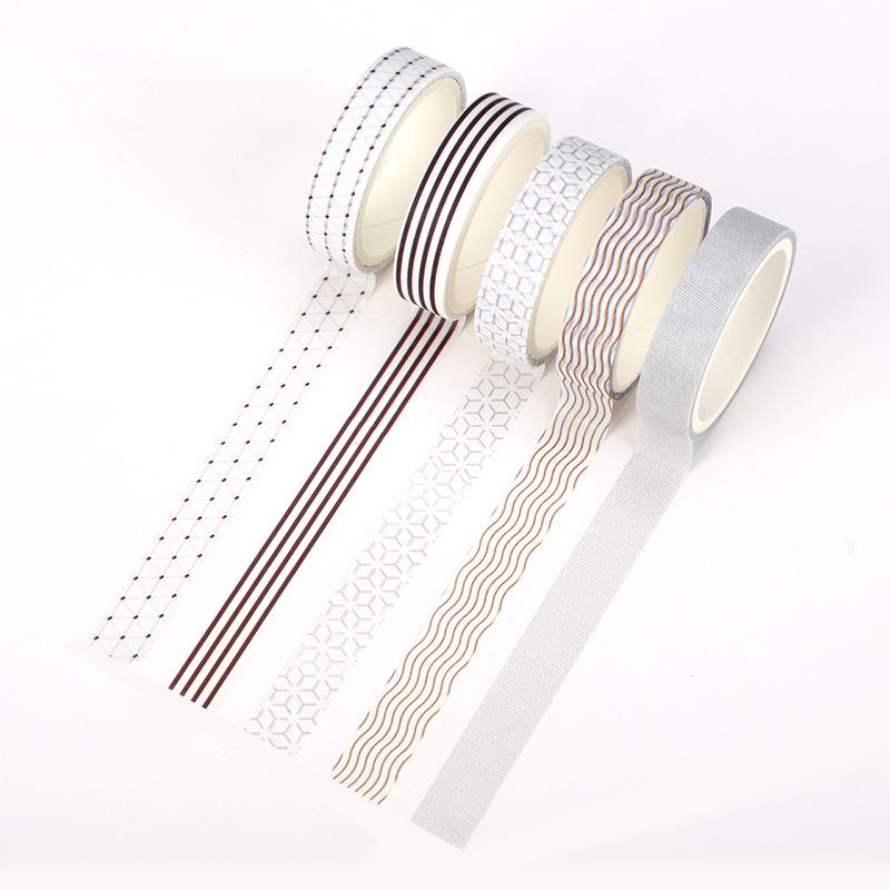 5 rollen/set kleurrijke print washi tape japans papier diy planner afplaktape plakband sticker decoratieve briefpapier tape: 3