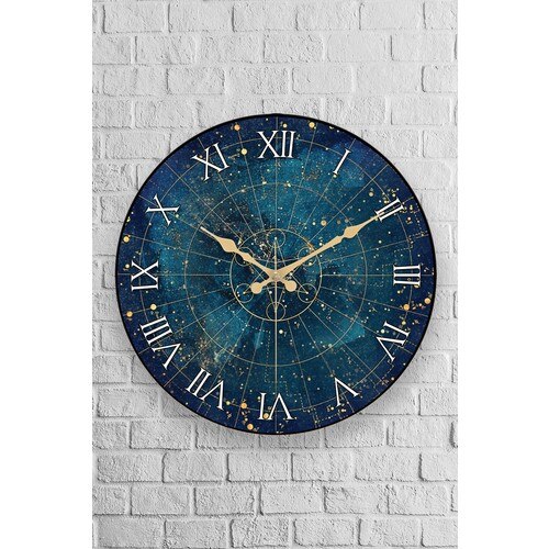 Space Oval Real Glass 36 cm Wall Clock