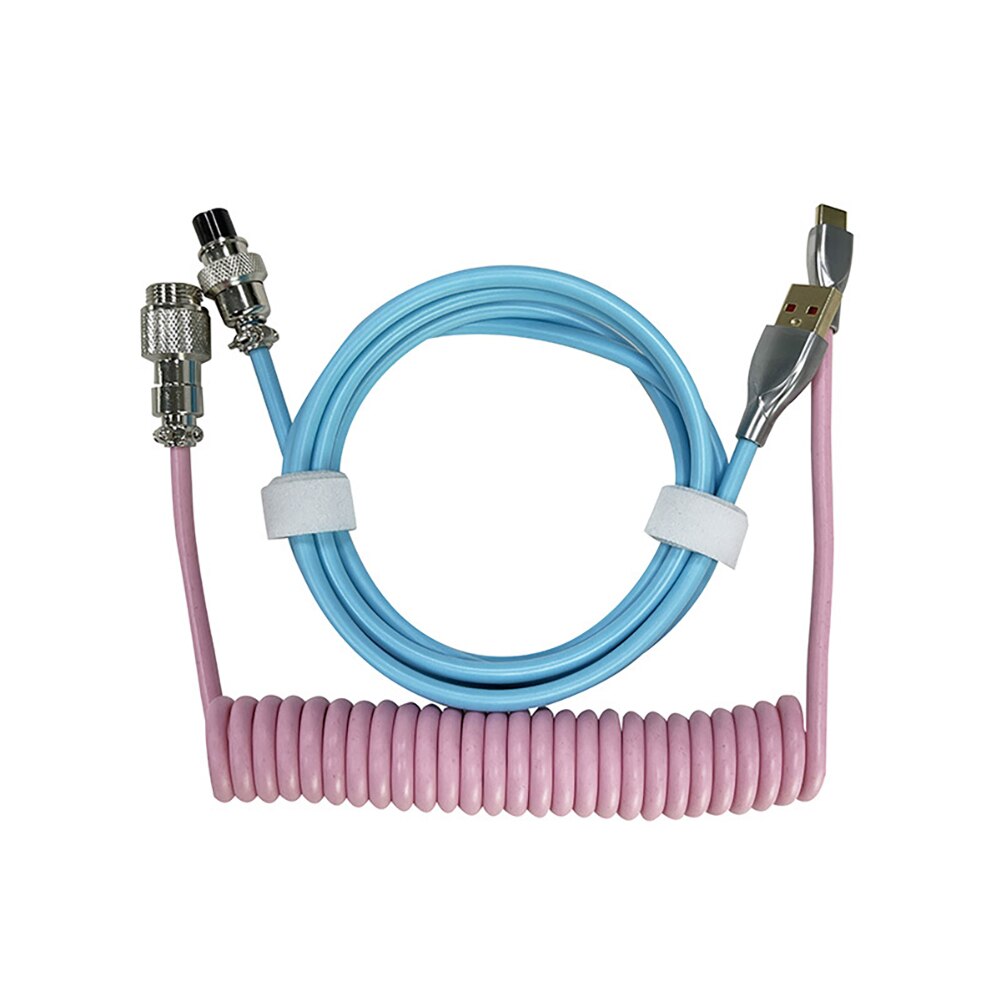 Klawiatura mechaniczna 3M dedykowany kabel Aviator type-c na USB złącze lotnicze przewód sprężynowy kabel danych do ładowania zestaw akcesoriów: Pink Blue