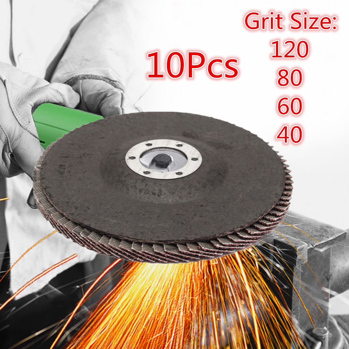 10 Teile/satz Streugut Aluminium Oxid Klappe Rabatt 5 "125mm 40/60/80/120 Schleifen schleifen Räder Für Allgemeine Metall Kohlenstoff stahl