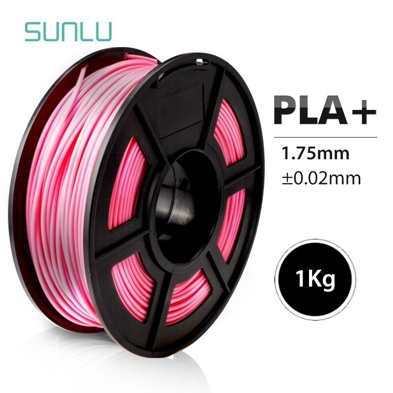 3D Printer Filament 1.75mm PLA+ 1KG/2.2LBS With Spool PLA Plus FDM Printer Filament Degradable Extruder Consumable: PLA PLUS-PINK