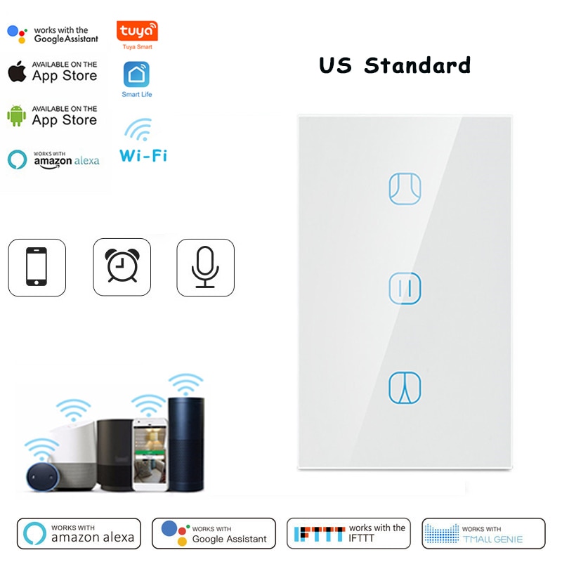 Us eu wifi smart gardinafbryder tuya smart life til elmotoriseret rullegardin jalousi fungerer med alexa google home