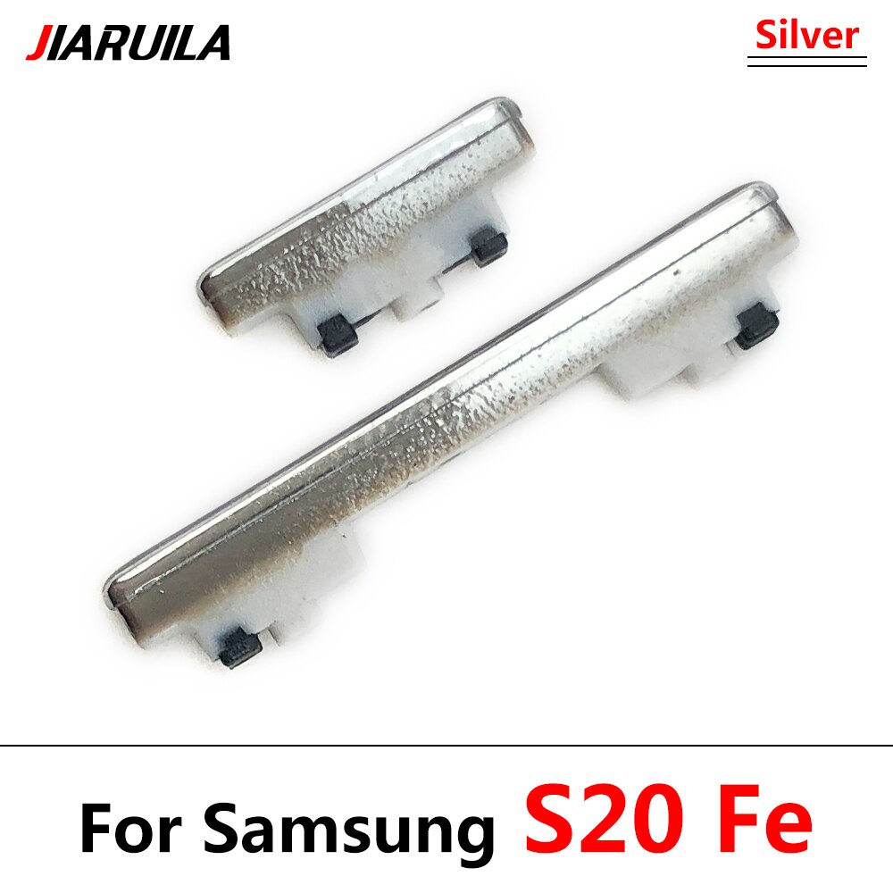 Side Power Key + Volume Knop Voor Samsung Galaxy S21 Plus / S20 Fe / S20 Ultra Volume Power knop Kant Sleutel: S20 Fe Silver