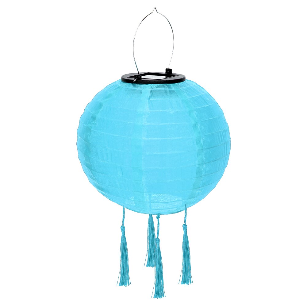 12inch LED Solar Lanterns Solid Color Festival Light Waterproof Hanging Global Lamp Chandelier with Tassel Landscape Lighting: Dark Gray